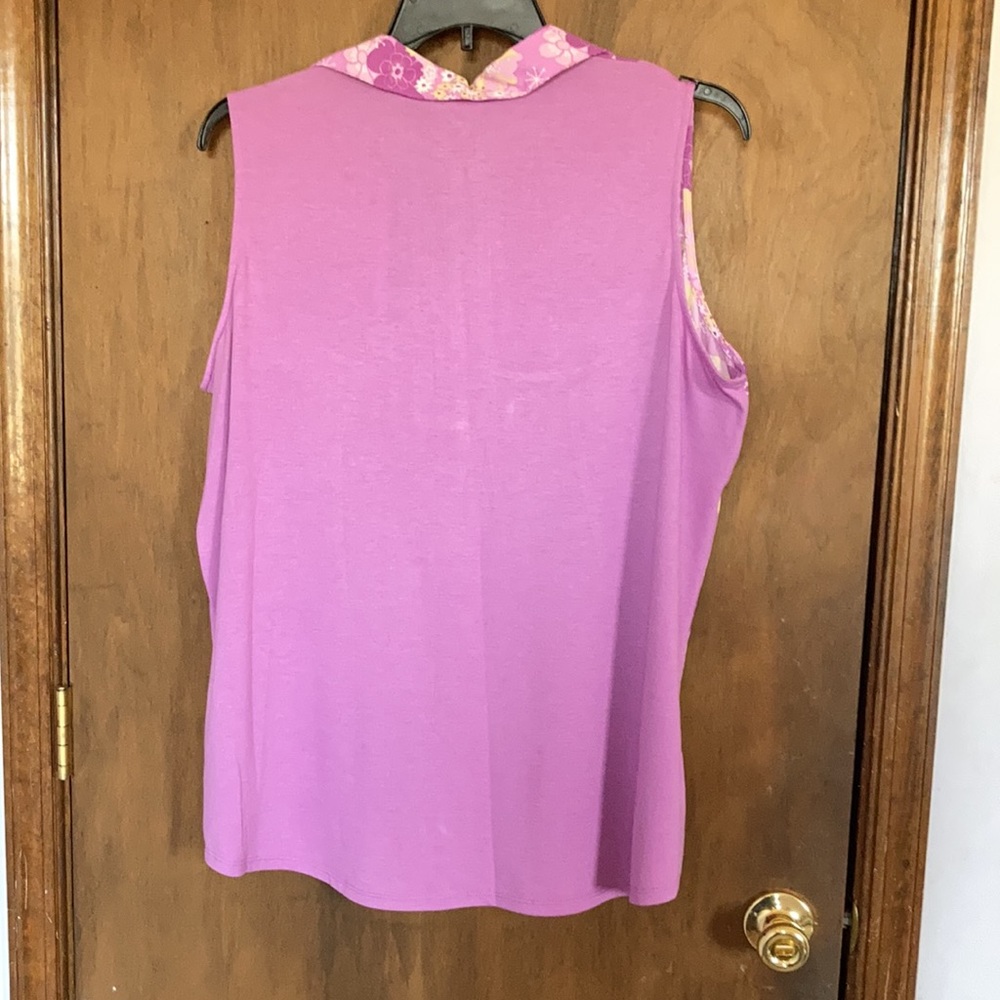 Architect retro floral print on front w pockets sleeveless 2X - Picture 12 of 17